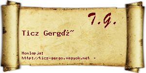 Ticz Gergő névjegykártya